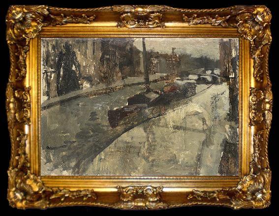 framed  George Hendrik Breitner The Prinsengracht at the Lauriergracht, Amsterdam, ta009-2